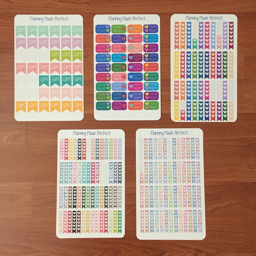 Stickers for Planners Agendas Bundle of 5 Sheets